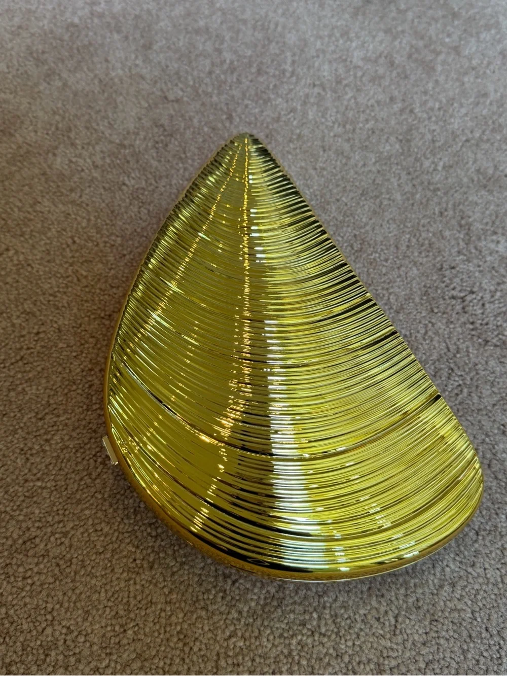 new acrylic Gold Metallic sea Shell Clutch crossbody Chain